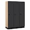 Salsbury Industries 1 Tier Designer Locker, 54"Wx76"Hx18"D, 3 Door, Black 18-21368BLK - alternate 1